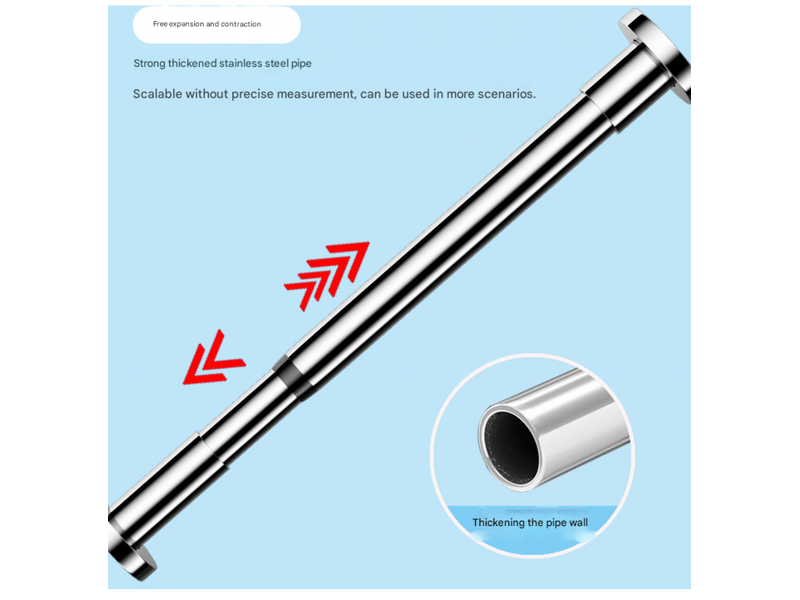  Tringle perçée, barre télescopique, tringle à rideau, tringle de rideau de douche, tringle à vêtements, extensible jusqu'à 80 cm  - Conforama E