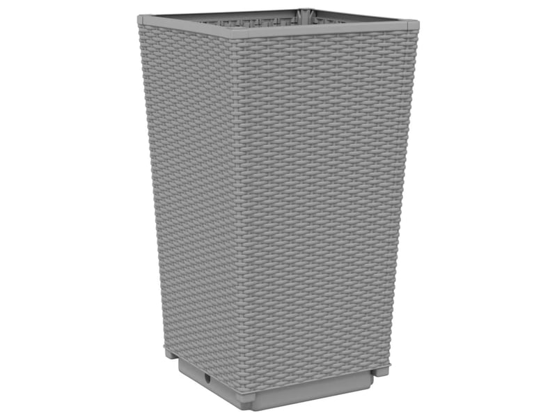  Jardinière - bac à fleurss 2 pcs gris clair 32,5x32,5x57 cm polypropylène  - Conforama D
