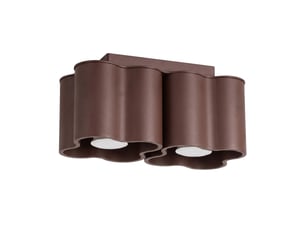 Plafonnier ovio 2 brun gu10 aluminium moderne 12x24.5x12cm