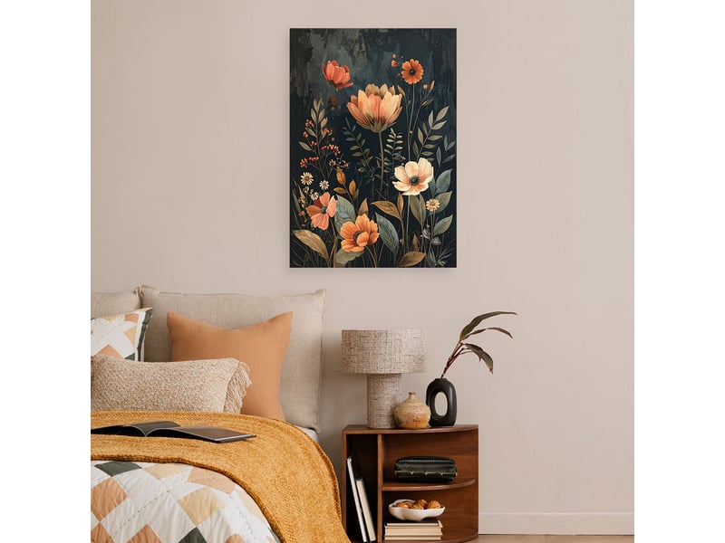  Tableau moderne, fleurs orange sur fond sombre 20x30 1334478675 - Conforama B