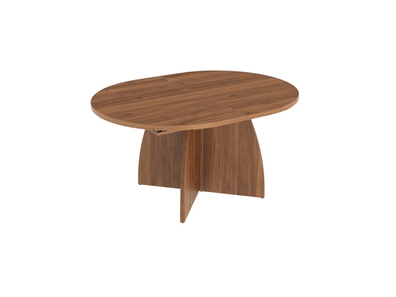  Table à manger extensible effet noyer 120/180x90 cm, 6-8 places, coins arrondis  - Conforama E