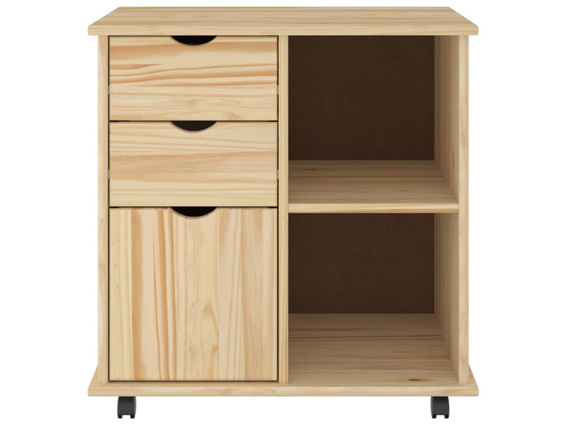  Caisson roulant de bureau 63,5 x 39 x 65,5 cm bois de pin massif marron shl6234  - Conforama D
