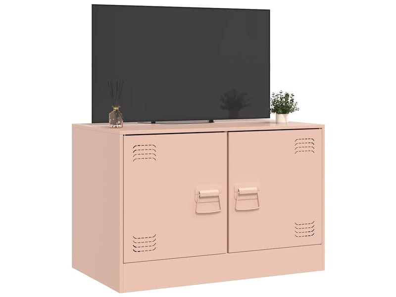  Meuble tv - banc tv - meuble de rangement rose 67x39x44 cm acier  - Conforama D
