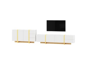 Meuble tv coloris blanc 190 cm   