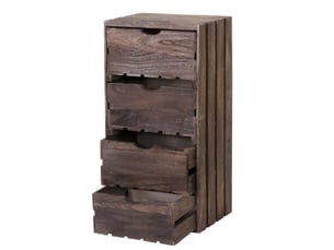 Commode hwc-c62, 4 tiroirs, 70x32x26cm - brun shabby