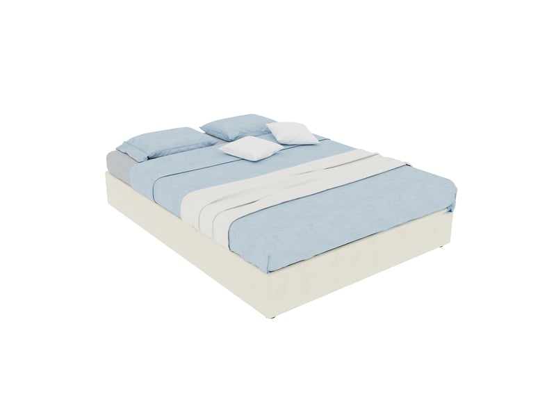 Cadre de lit, lit double 140x200 cm, rangement hydraulique, velours beige, sans matelas - Conforama R