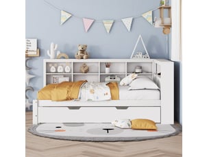 Lit banquette 140x200 cm MODENUIT coloris blanc