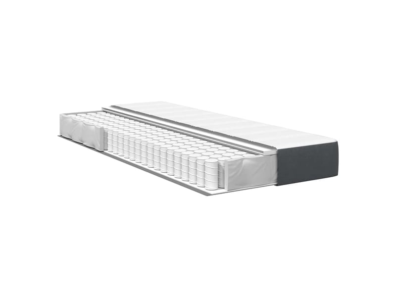  Lit simple- lit adulte -  matelas de lit avec matelas gris 100 x 200 cm tissu  - Conforama C