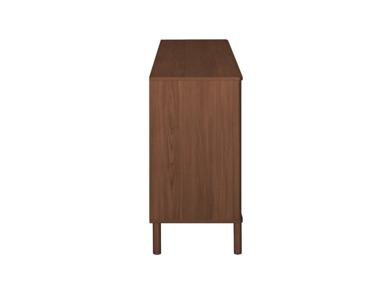  Commode vintage décor bois et cannage 6 tiroirs noyer - etta  - Conforama E
