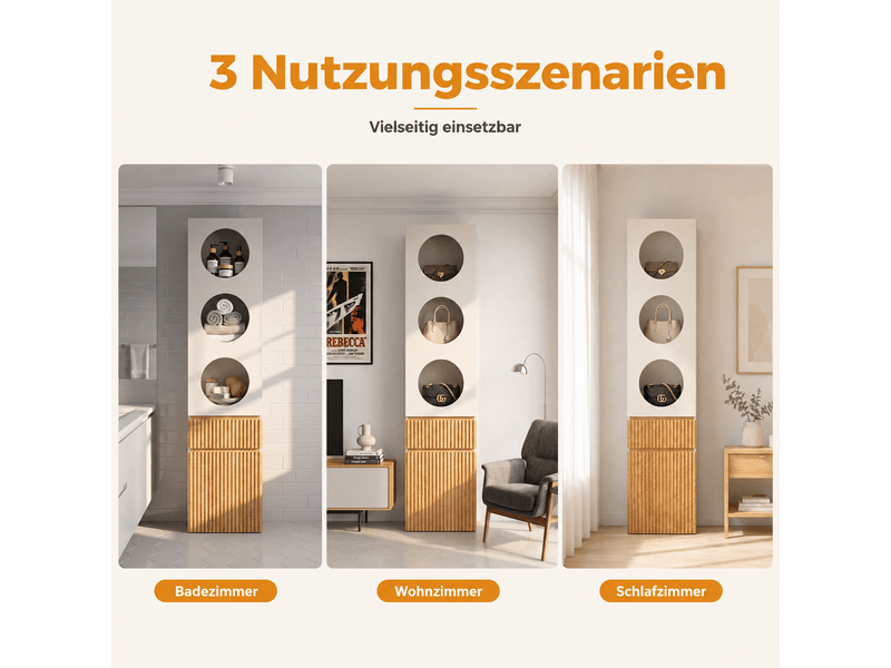 Armoire penderie 45 x 50 x 200 cm - 2 portes - 1 tiroir - mdf et panneaux de particules - rangement pratique - gris clair et naturel - Conforama E