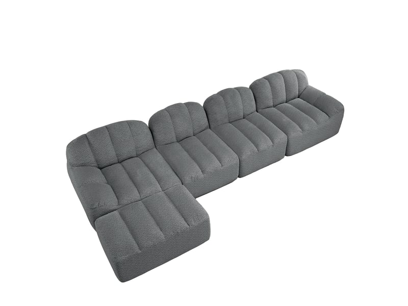 Canapé modulaire 4 places avec ottomane - assise profonde 366 x 165 cm, sans structure rigide - Conforama A