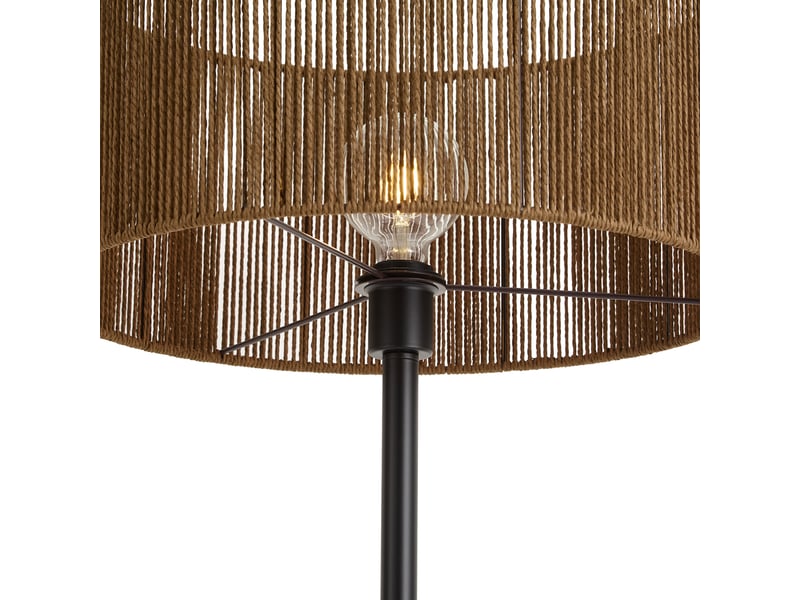  Lampadaire noir avec abat-jour en corde de papier marron 505025 - simplo  - Conforama D