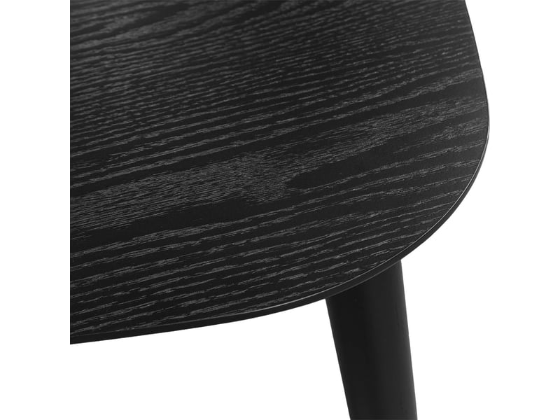  Table à manger triangulaire bois d'hévéa placage chêne 6 places noir - ninon  - Conforama C