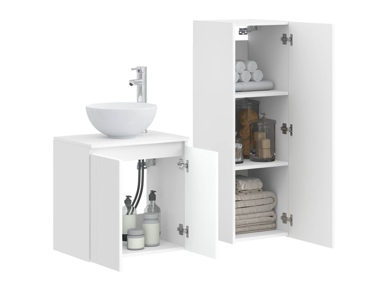 Ensemble de mobilier de salle de bain 2 pcs blanc shl3693 - Conforama C
