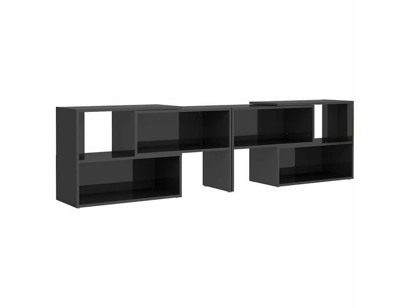  Meuble tv - banc tv - meuble de rangement gris brillant 149x30x52 cm bois d'ingénierie  - Conforama A