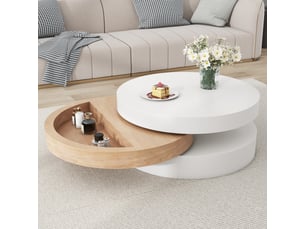 Table basse rond(e) coloris blanc <strong></strong> <strong></strong> - 60 cmx60 cm