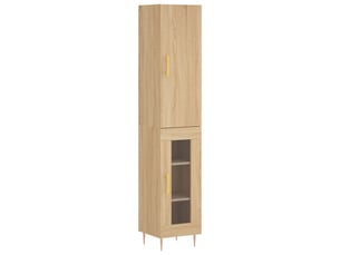Buffet haut - bahut - meuble de rangement chêne sonoma 34,5x34x180 cm bois d'ingénierie