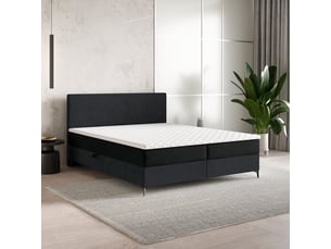 Lit avec rangement 180x200 cm MASSENO coloris noir