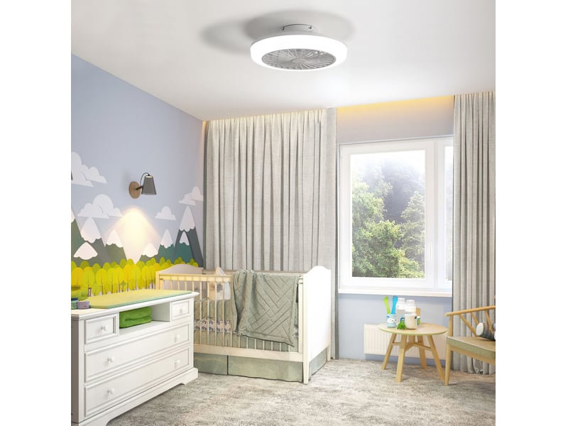 Ventilateur de plafond sans pales 46 cm – blanc – led 60 w, télécommande et moteur réversible silencieux  - Conforama B
