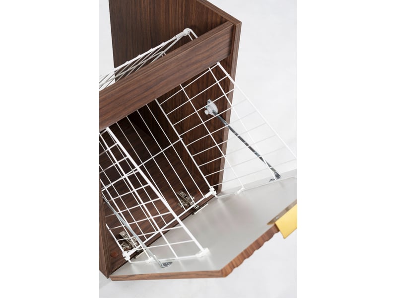  Ensemble de meubles bas flow noyer foncé 120 cm avec plan et panier à linge  - Conforama R