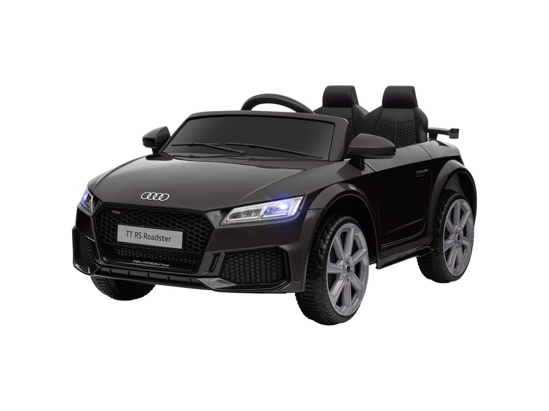  Voiture électrique pour enfants, audi tt rs roadster, 3 kmh, télécommande, led, usb, noire  - Conforama B