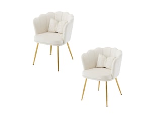 Fauteuil fixe MERAX fauteuil blanc Velours blanc