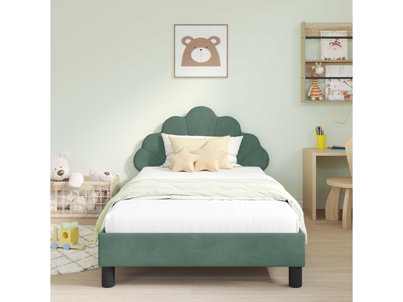  Cadre de lit pour enfants - lit jeune avec tête de lit vert mer 80 x 200 cm  - Conforama C