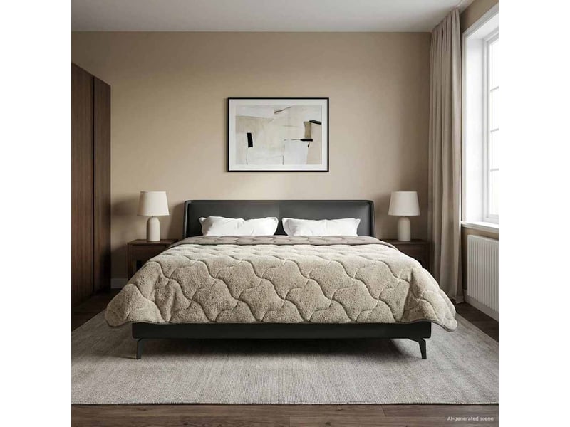  Duvet - couette complet toute l'année matelassé gris clair 220 x 240 cm  - Conforama B