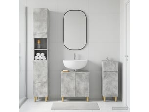 Ensemble de meuble de salle de bain 3 pièces delft gris béton cf63387