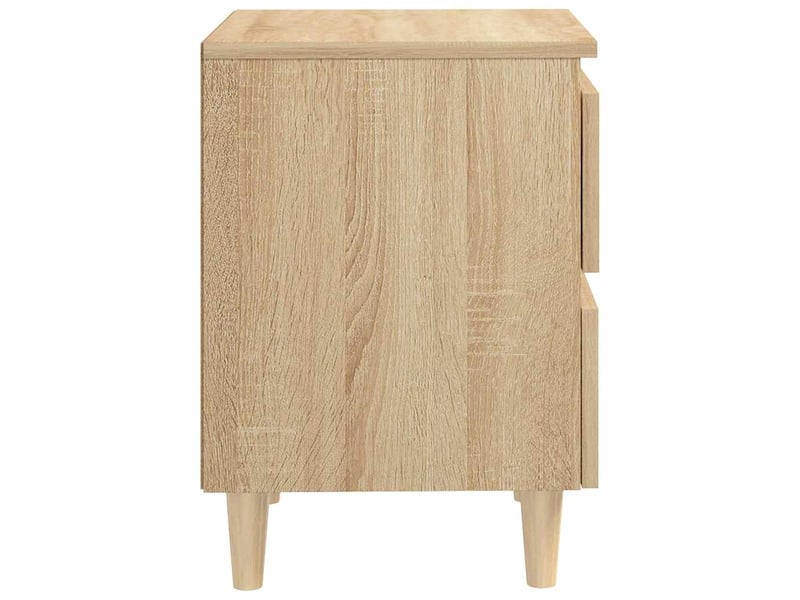  Lot de 2 tables de chevet - cabinet de chevet - table de nuit pieds en pin chêne sonoma 40x35x50 cm  - Conforama D
