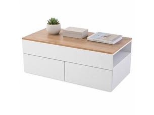 Table basse rectangulaire coloris bicolore FLORAGRACE  - 50 cmx100 cm
