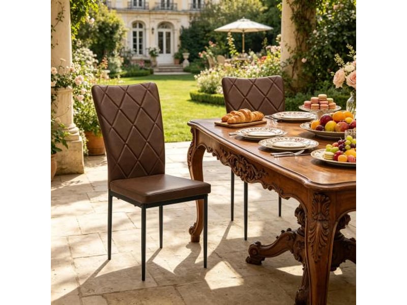 Lot de 4 chaises d'attente à dossier haut - confort bureau et cuisine élégante  - Conforama E