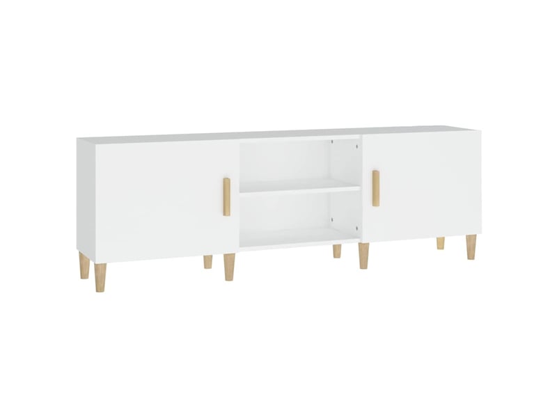  Meuble tv - banc tv - meuble de rangement blanc 150x30x50 cm bois d'ingénierie  - Conforama A