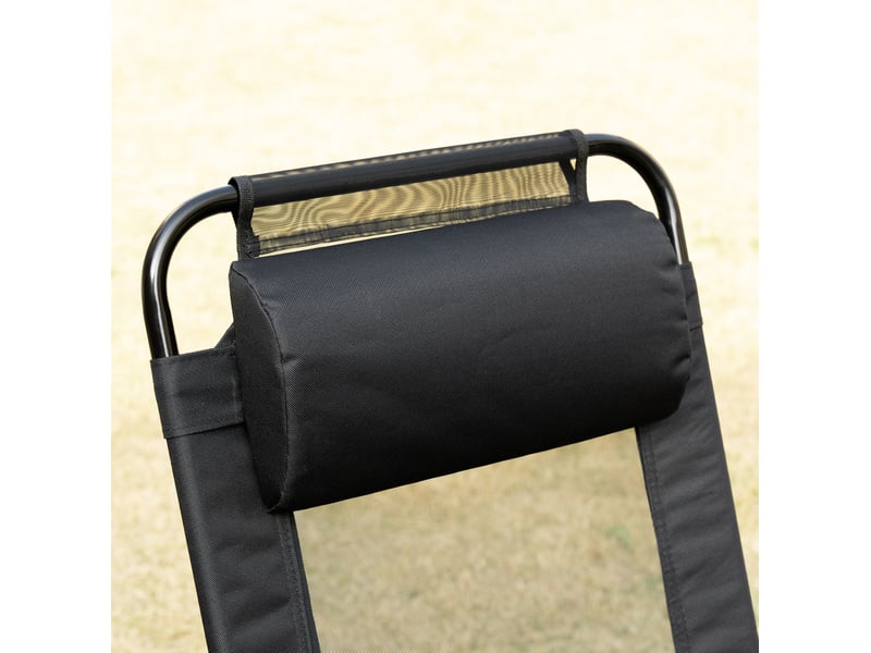 Lot de 2 chaises de jardin pliantes 62x70x109 cm dossier réglable 5 positions métal noir - Conforama C