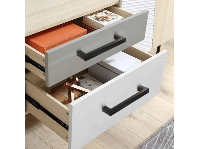  Lot de 10 poignées de meuble de cuisine noires poignée de cuisine de 128 mm poignée de meuble noire en acier inoxydable pour cuisine porte d'armoire  - Conforama D