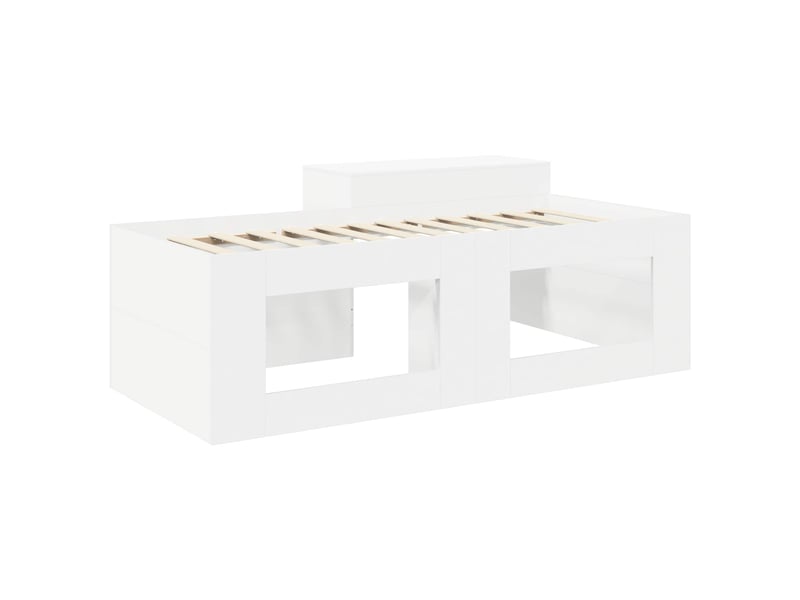  Lit haut pour enfants - lit jeune avec bureau blanc 90 x 200 cm  - Conforama E