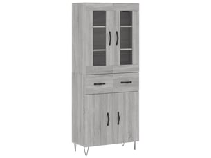 Buffet haut - bahut - meuble de rangement sonoma gris 69,5x34x180 cm bois d'ingénierie