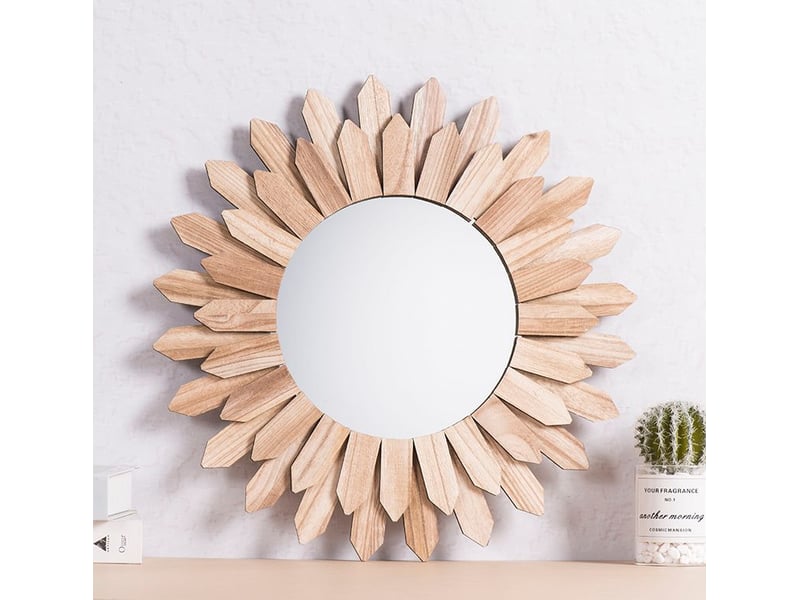  Miroir suspendu soleil – miroir mural de style européen – décoration bohème pour salons et bureaux – 30 cm  - Conforama E