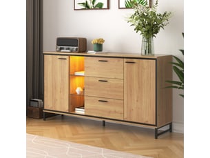 Buffet 2 porte(s)  3 tiroir(s) <strong>CHICFURN</strong> <strong></strong> - 160 cm coloris bois clair 