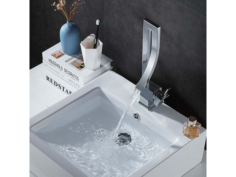  Mitigeur cascade en laiton, moderne et simple, pour lavabo et cuisine – argent – rw  - Conforama D