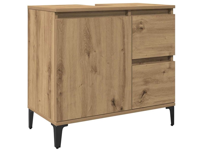  Armoire lavabo chêne artisanal 65x33x60 cm bois d'ingénierie  - Conforama A