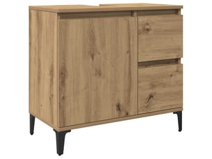 Armoire lavabo chêne artisanal 65x33x60 cm bois d'ingénierie