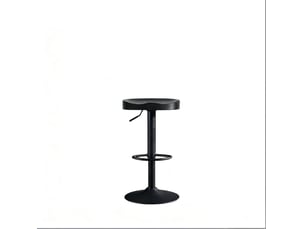 Tabouret de bar pivotant réglable en hauteur avec repose-pieds, assise ergonomique en bois et métal noir