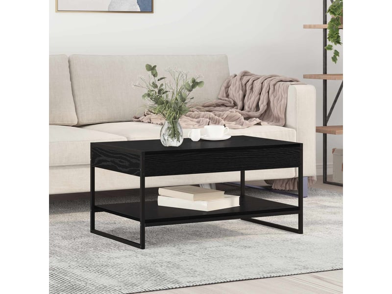  Table basse - table de salon - table à thé chêne noir 80 x 50 x 40 cm bois d'ingénierie  - Conforama B