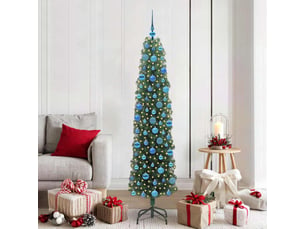Sapin de noël artificiel, arbre de noël vert 180 cm pvc et acier et plastique shl2271