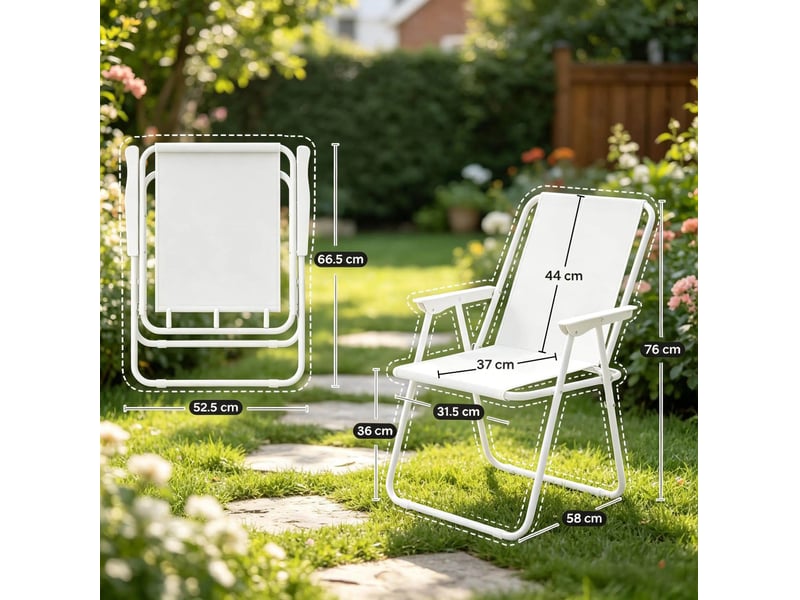  Chaise de camping pliante 58x53x76 cm légère noir  - Conforama C