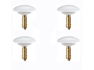 Lemroe 4 pcs bouchon de vidange en cuivre,anti-fuite,filtre de vidange d'évier avec couvercle en céramique (blanc + or,taille : 6,6 cm)