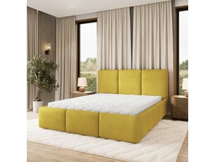 Lit coffre 160x200 cm <strong>MASSENO</strong> <strong></strong> coloris jaune