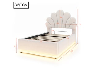 Lit simple 90x200 cm coloris beige