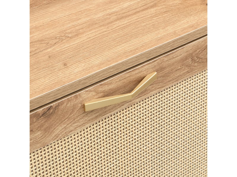  Meuble à chaussures compact avec rangement pour entrée en mdf 108,5×24×100 cm couleur bois  - Conforama D